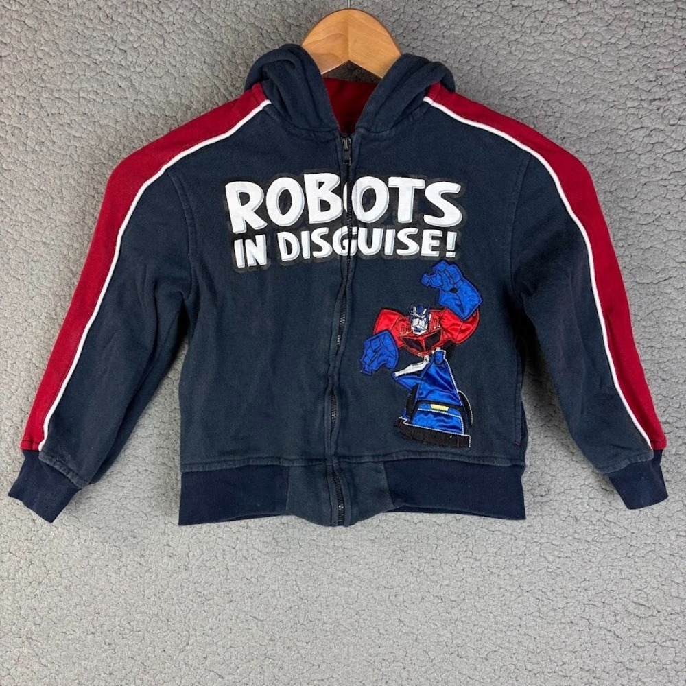 Vintage Transformers Autobots Hoodie Robots in Disguise Size 6 X Full Zip Y2K
